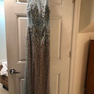Floor length blue sequin dress! Worn once!